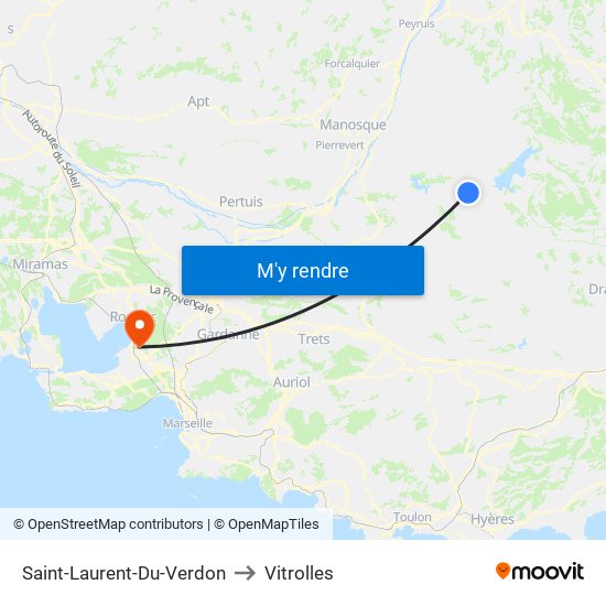 Saint-Laurent-Du-Verdon to Vitrolles map