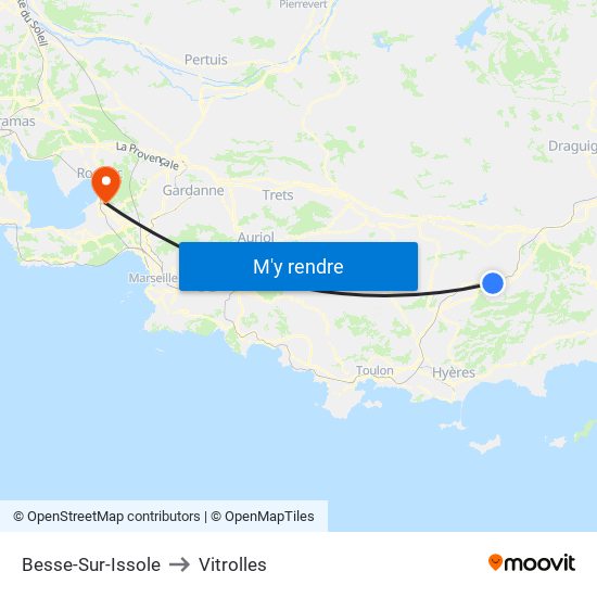 Besse-Sur-Issole to Vitrolles map