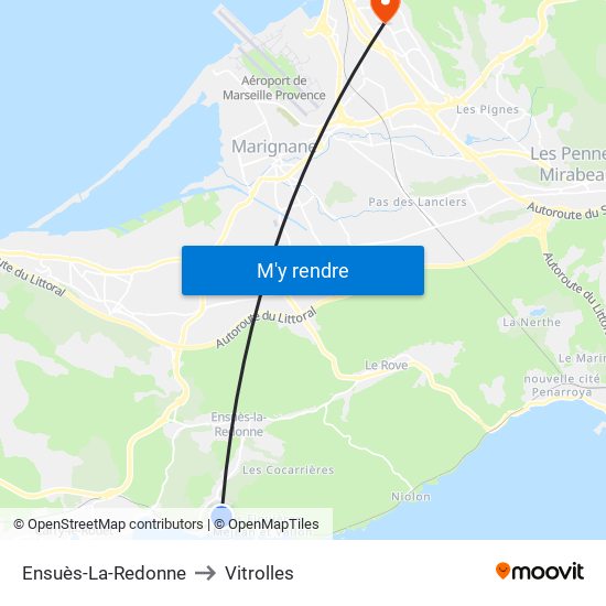 Ensuès-La-Redonne to Vitrolles map