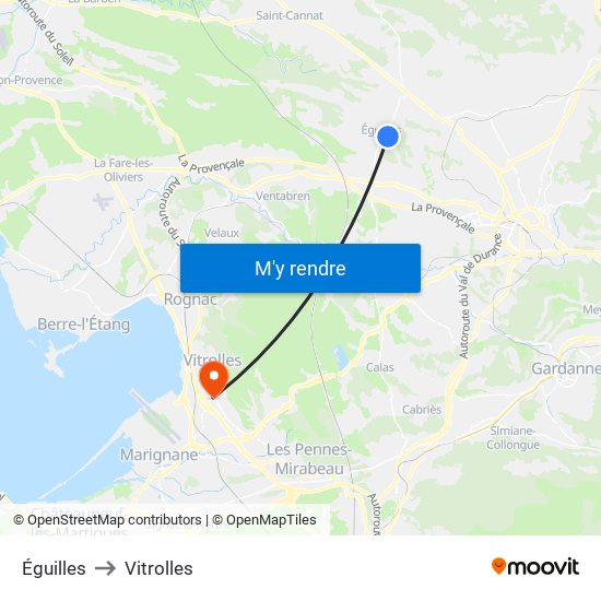 Éguilles to Vitrolles map