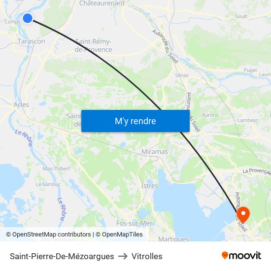 Saint-Pierre-De-Mézoargues to Vitrolles map