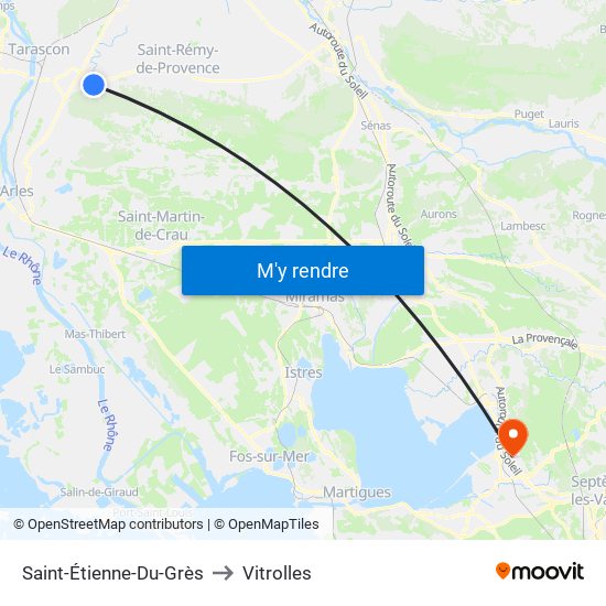 Saint-Étienne-Du-Grès to Vitrolles map