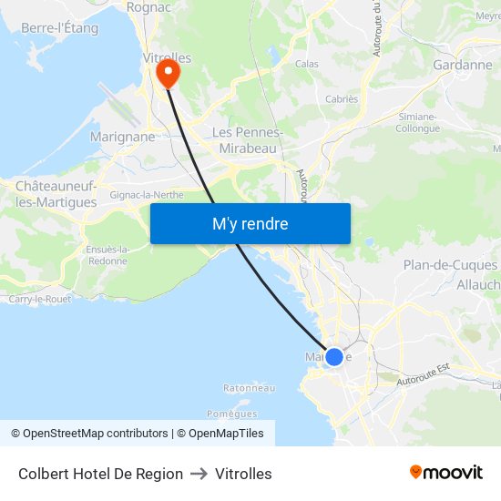 Colbert Hotel De Region to Vitrolles map