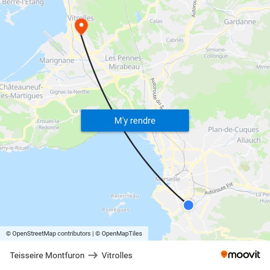 Teisseire Montfuron to Vitrolles map