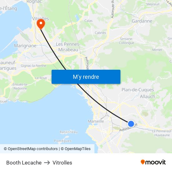 Booth Lecache to Vitrolles map