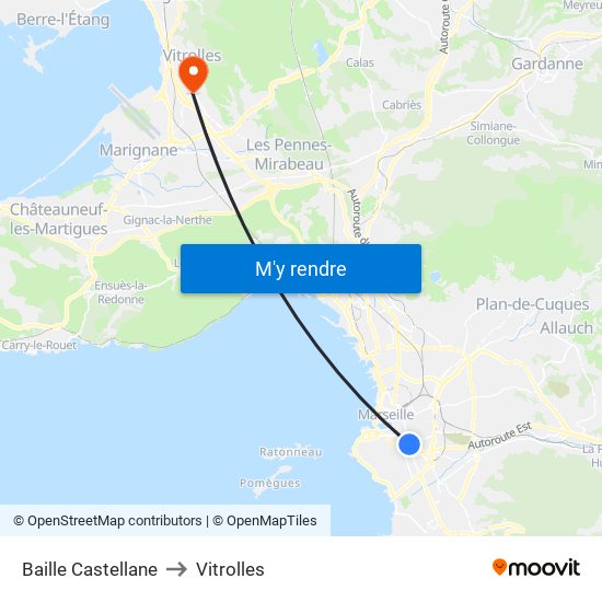 Baille Castellane to Vitrolles map