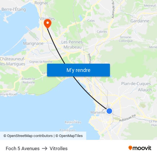 Foch 5 Avenues to Vitrolles map