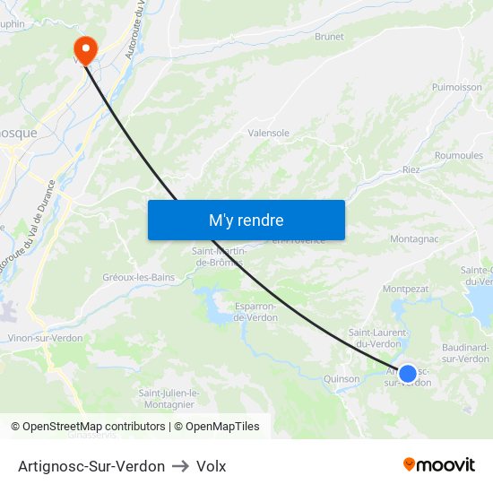 Artignosc-Sur-Verdon to Artignosc-Sur-Verdon map