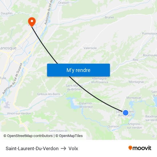 Saint-Laurent-Du-Verdon to Volx map