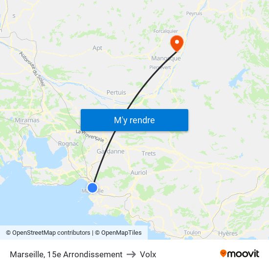 Marseille, 15e Arrondissement to Volx map