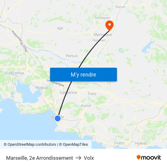 Marseille, 2e Arrondissement to Volx map