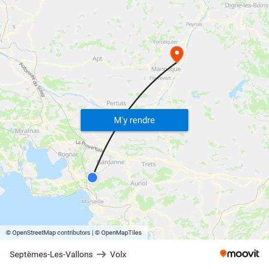 Septèmes-Les-Vallons to Volx map
