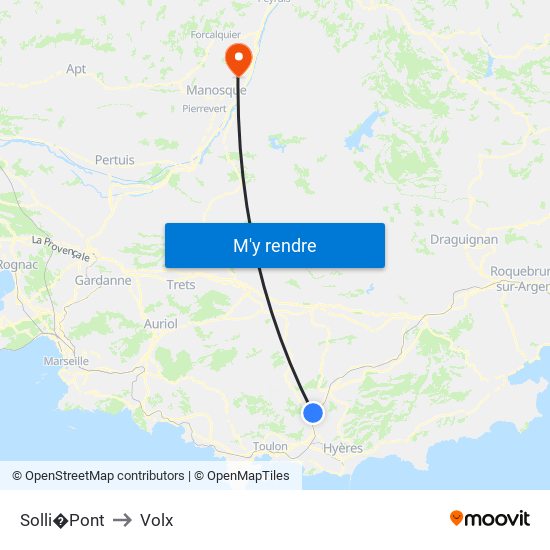 Solli�Pont to Volx map