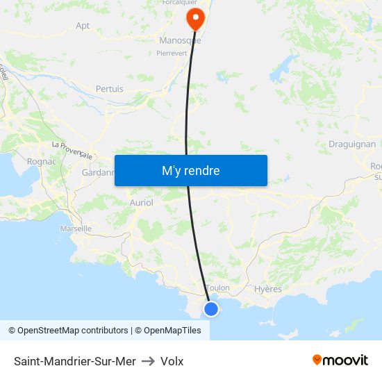 Saint-Mandrier-Sur-Mer to Volx map