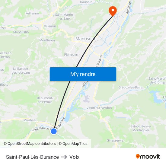 Saint-Paul-Lès-Durance to Volx map