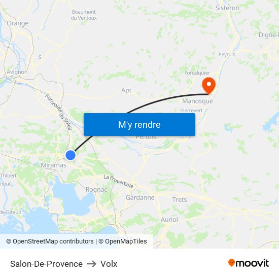 Salon-De-Provence to Volx map