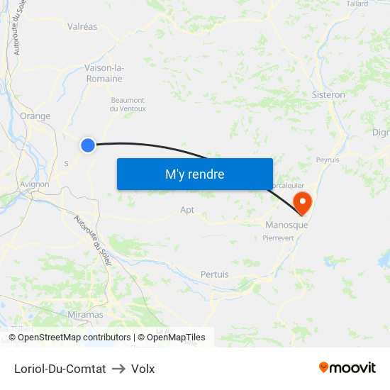 Loriol-Du-Comtat to Volx map