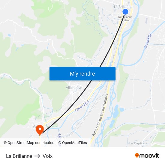 La Brillanne to Volx map
