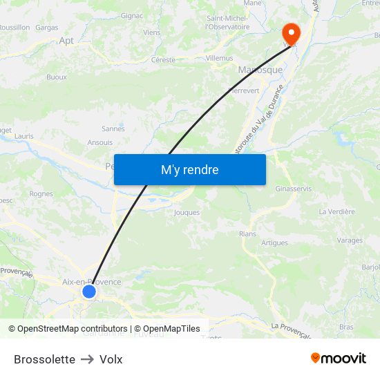Brossolette to Volx map