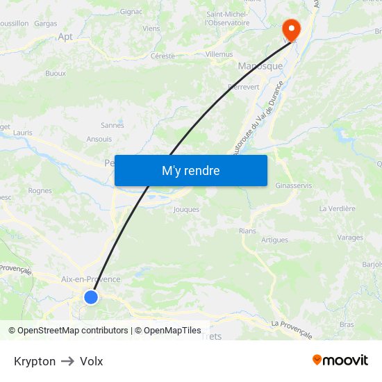 Krypton to Volx map
