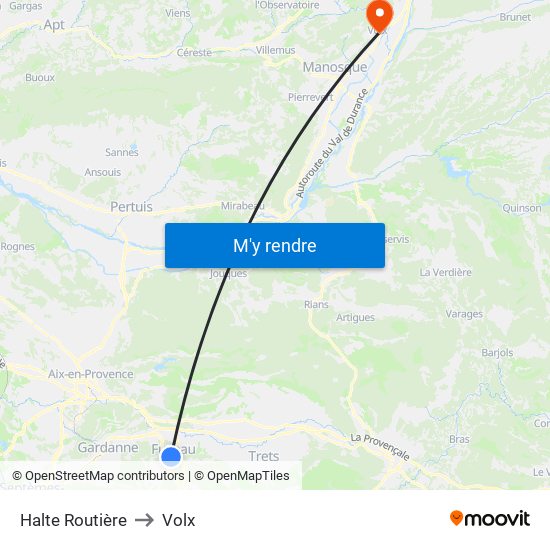 Halte Routière to Volx map
