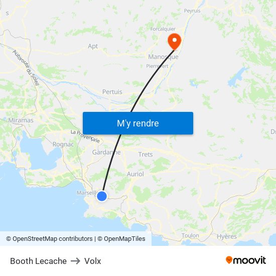 Booth Lecache to Volx map