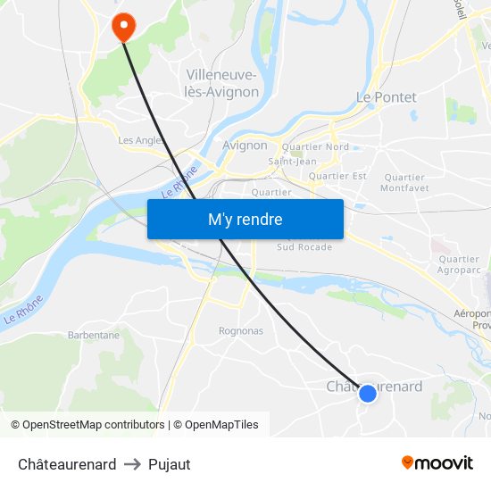 Châteaurenard to Pujaut map