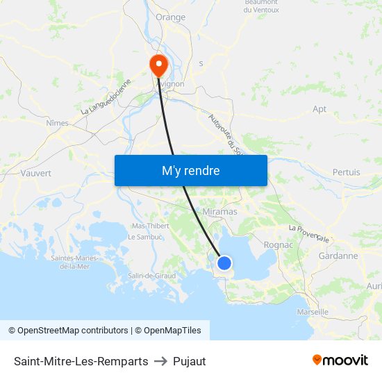 Saint-Mitre-Les-Remparts to Pujaut map