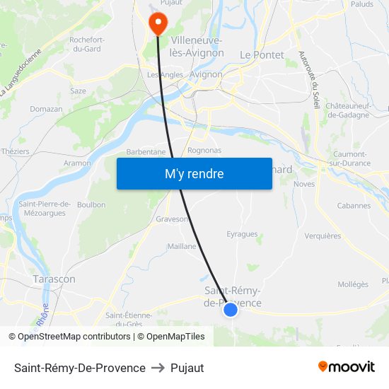 Saint-Rémy-De-Provence to Pujaut map