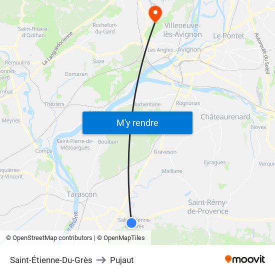 Saint-Étienne-Du-Grès to Pujaut map