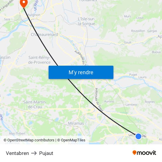 Ventabren to Pujaut map
