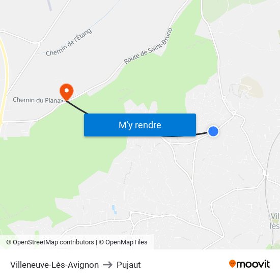 Villeneuve-Lès-Avignon to Pujaut map