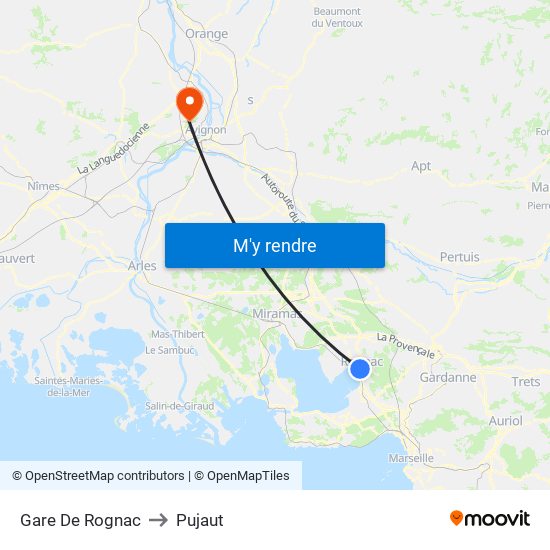 Gare De Rognac to Pujaut map