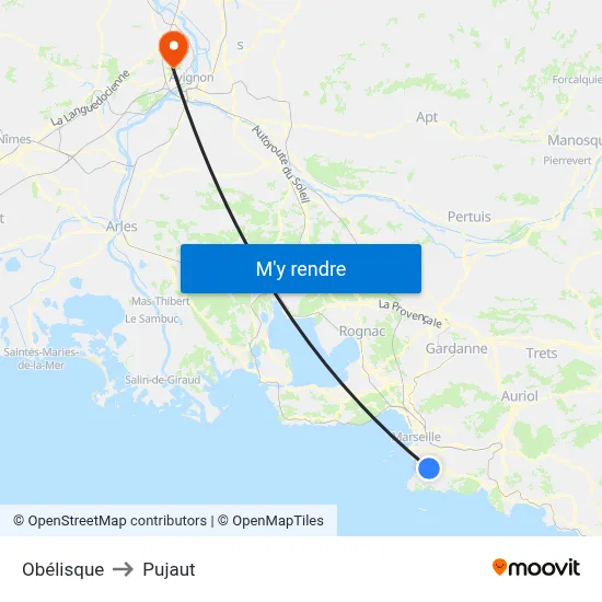 Obélisque to Pujaut map