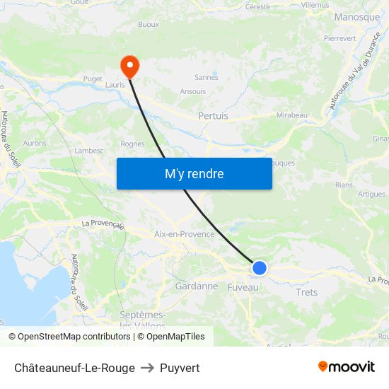 Châteauneuf-Le-Rouge to Puyvert map