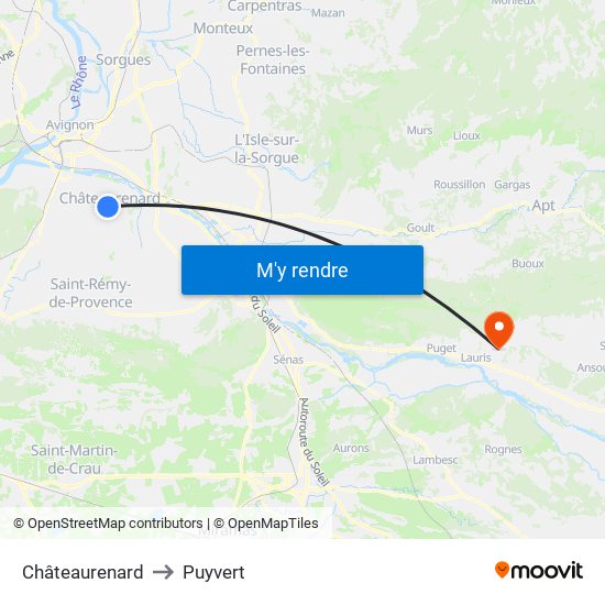 Châteaurenard to Puyvert map