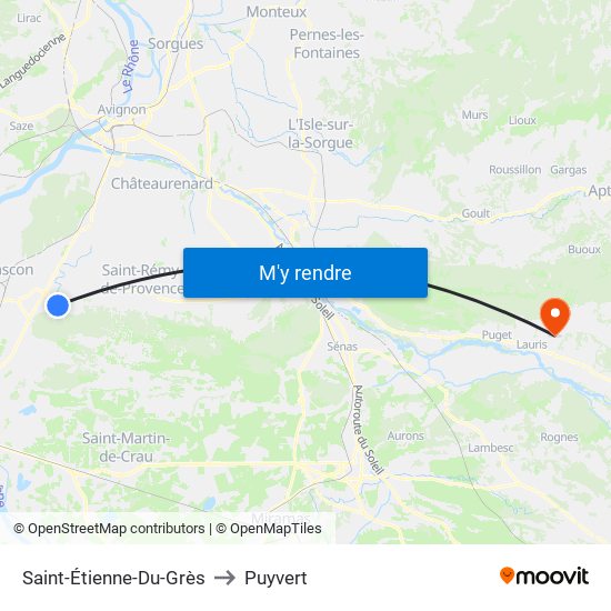 Saint-Étienne-Du-Grès to Puyvert map