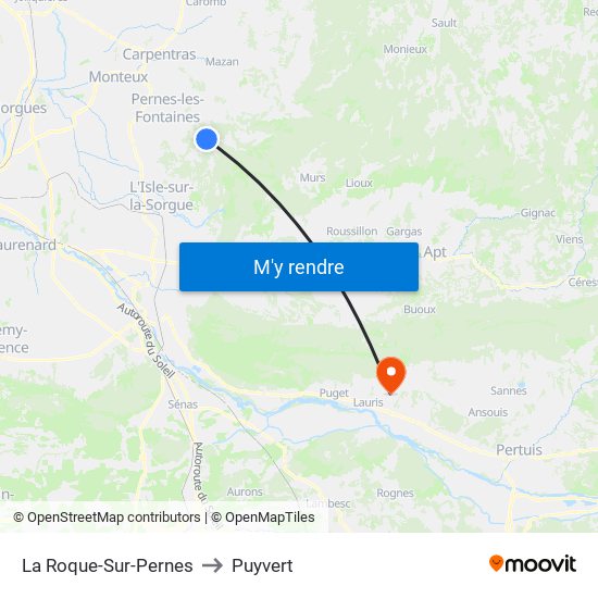 La Roque-Sur-Pernes to Puyvert map