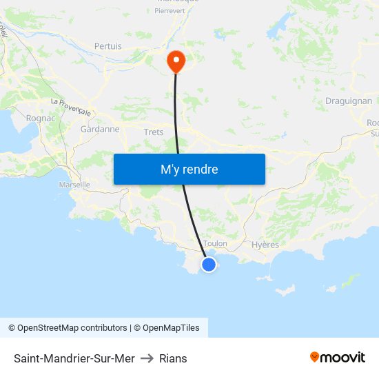 Saint-Mandrier-Sur-Mer to Rians map