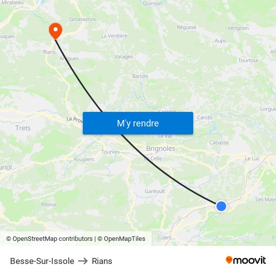 Besse-Sur-Issole to Rians map