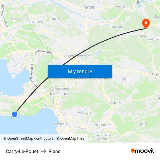 Carry-Le-Rouet to Rians map