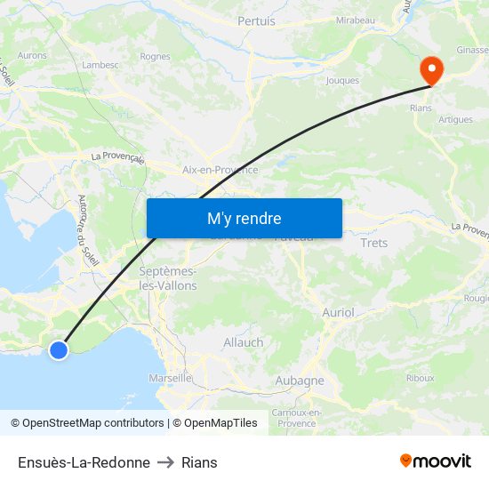 Ensuès-La-Redonne to Rians map
