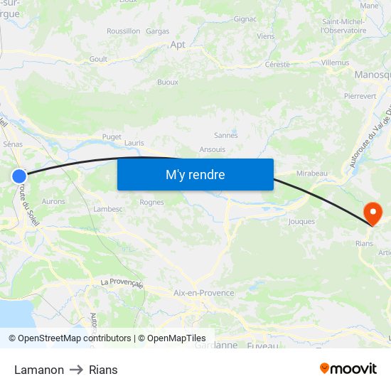 Lamanon to Rians map