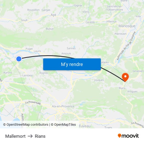 Mallemort to Mallemort map