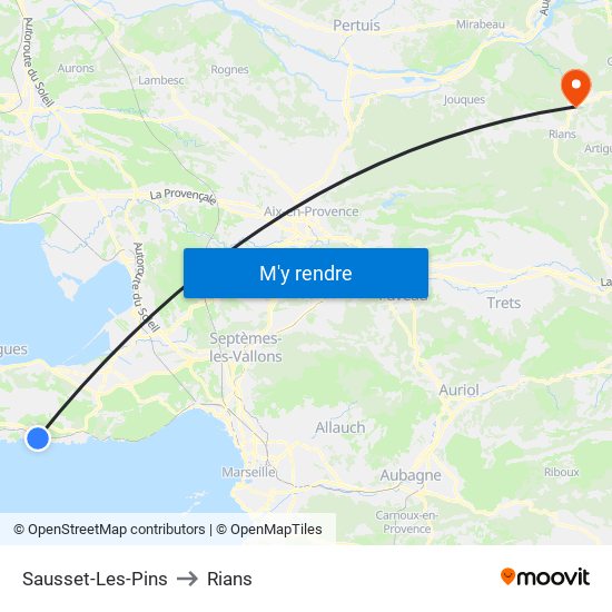 Sausset-Les-Pins to Rians map