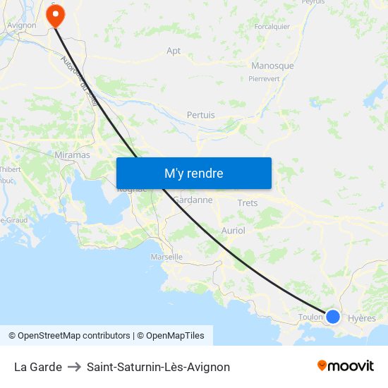 La Garde to Saint-Saturnin-Lès-Avignon map