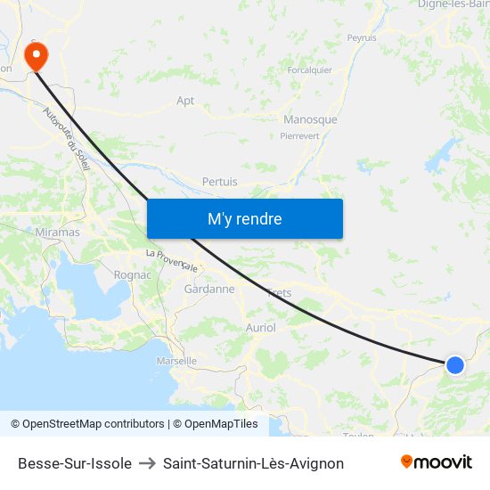 Besse-Sur-Issole to Saint-Saturnin-Lès-Avignon map