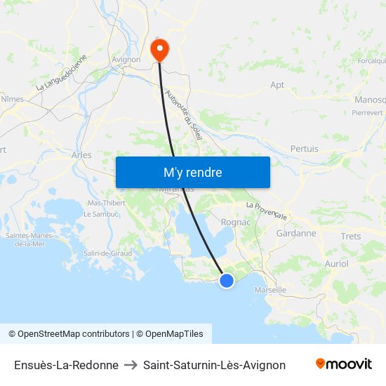 Ensuès-La-Redonne to Saint-Saturnin-Lès-Avignon map