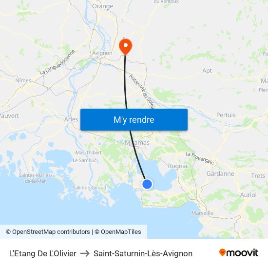 L'Etang De L'Olivier to Saint-Saturnin-Lès-Avignon map