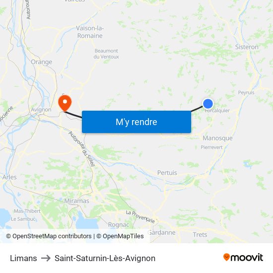 Limans to Saint-Saturnin-Lès-Avignon map